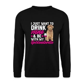 Goldendoodle Doodle Hund - Unisex Pullover - Schwarz - Vorne - Alina (178cm) & Michal (187cm)