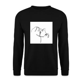 Connexion Kissing - Sweat-shirt Unisexe - noir - Devant - Alina (178cm) & Michal (187cm)