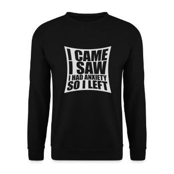 J’avais de l’anxiété en disant - Sweat-shirt Unisexe - noir - Devant - Alina (178cm) & Michal (187cm)