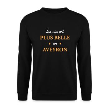 La vie est plus belle en Aveyron - Sweat-shirt Unisexe - noir - Devant - Alina (178cm) & Michal (187cm)