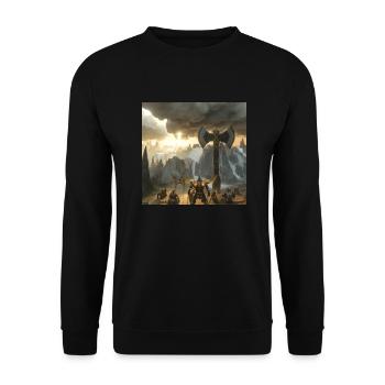 Wikingermalerei - Unisex Pullover - Schwarz - Vorne - Alina (178cm) & Michal (187cm)