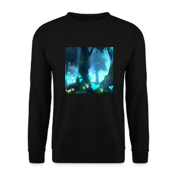 Magischer Wald - Unisex Pullover - Schwarz - Vorne - Alina (178cm) & Michal (187cm)