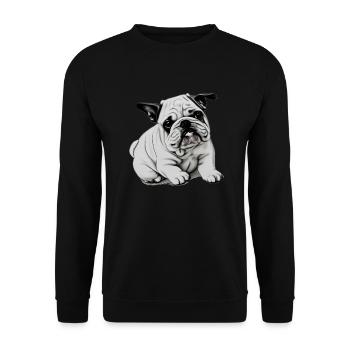 Bulldog French English Pooch Dog 2 - Unisex Sweatshirt - black - Front - Alina (178cm) & Michal (187cm)