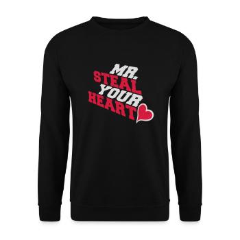 M. Vole ton cœur - Sweat-shirt Unisexe - noir - Devant - Alina (178cm) & Michal (187cm)