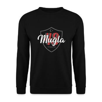 Mugla - Unisex Pullover - Schwarz - Vorne - Alina (178cm) & Michal (187cm)