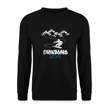 Snowboard Snowboarding Shirt - Board Love Vintage - Unisex Pullover - Schwarz - Vorne - Alina (178cm) & Michal (187cm)