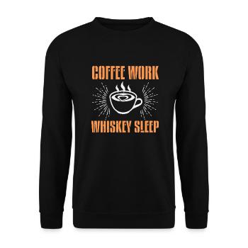 COFFEE WORK WHISKEY SLEEP - Unisex Sweatshirt - black - Front - Alina (178cm) & Michal (187cm)