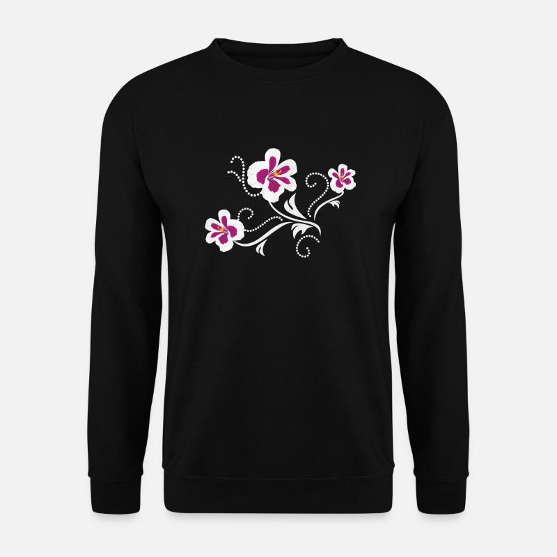 Stilisierte Pelargoniumblüten - Unisex Pullover - Schwarz