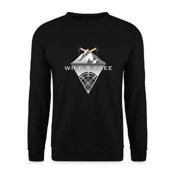 wild and free 4 - Unisex Pullover - Schwarz - Vorne - Alina (178cm) & Michal (187cm)