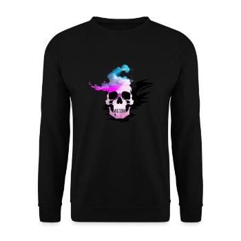Feu Crâne Fumée Rose Squelette Flammes 1 - Sweat-shirt Unisexe - noir - Devant - Alina (178cm) & Michal (187cm)