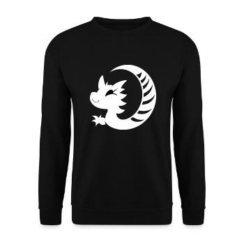 Cartoon Drache Feuer Fantasie Comic Drachen 3 - Unisex Pullover - Schwarz - Vorne - Alina (178cm) & Michal (187cm)