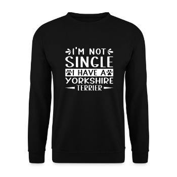 I´m not Single i have a Yorkshire Terrier - Unisex Pullover - Schwarz - Vorne - Alina (178cm) & Michal (187cm)