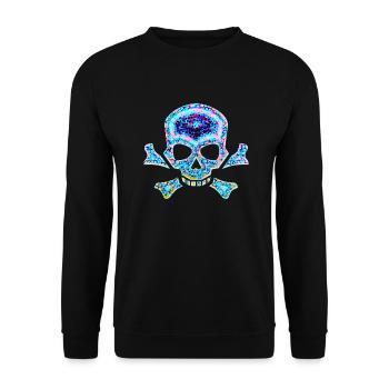 Skull and Crossbones - Design B - Unisex Sweatshirt - black - Front - Alina (178cm) & Michal (187cm)
