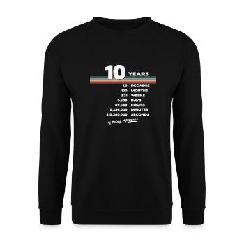 10th Birthday Vintage 10 Years Old Retro 120 - Unisex Sweatshirt - black - Front - Alina (178cm) & Michal (187cm)