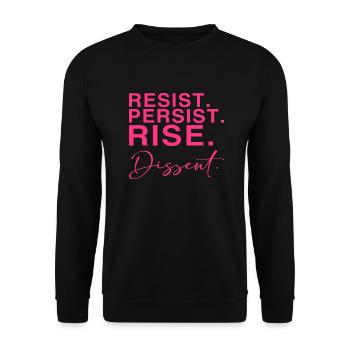 Résister. Persister. Se lever. Dissidence. - Sweat-shirt Unisexe - noir - Devant - Alina (178cm) & Michal (187cm)