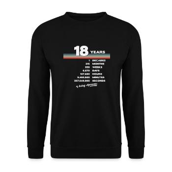 18th Birthday Vintage 18 Years Old Retro 216 - Unisex Sweatshirt - black - Front - Alina (178cm) & Michal (187cm)