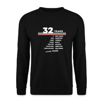 32nd Birthday Vintage 32 Years Old Retro 384 - Unisex Sweatshirt - black - Front - Alina (178cm) & Michal (187cm)