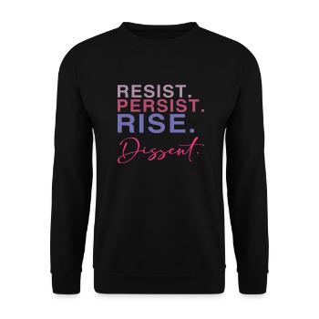 Résister. Persister. Se lever. Dissidence. - Sweat-shirt Unisexe - noir - Devant - Alina (178cm) & Michal (187cm)