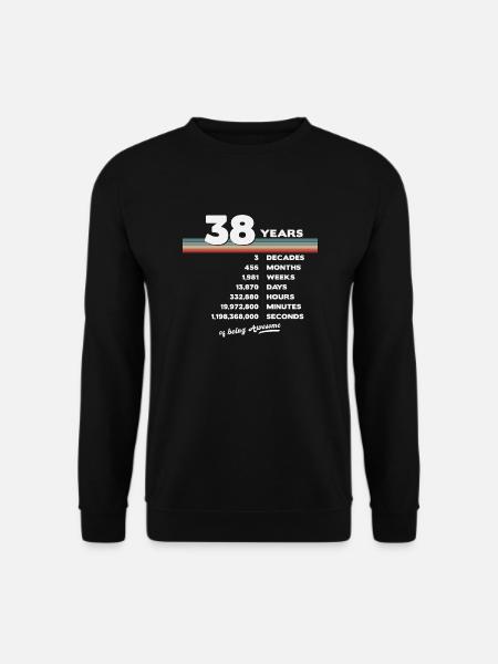 38. Geburtstag Vintage 38 Jahre alt Retro - Unisex Pullover - Schwarz
