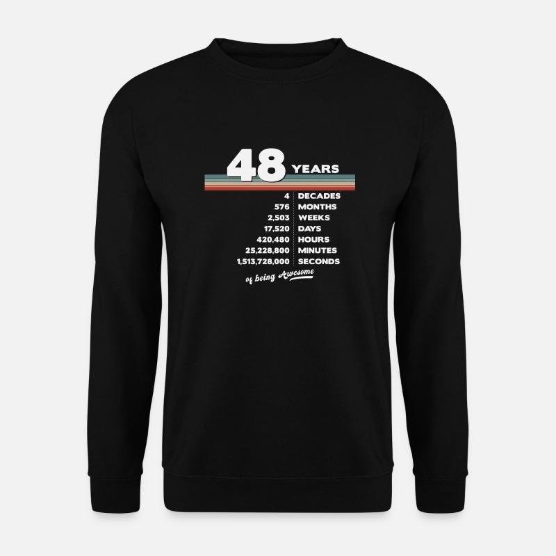 48. Geburtstag Jahrgang 48 Jahre alt Retro 576 - Unisex Pullover - Schwarz