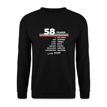 58th Birthday Vintage 58 Years Old Retro 696 - Unisex Sweatshirt - black - Front - Alina (178cm) & Michal (187cm)