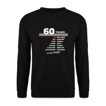 60. Geburtstag Vintage 60 Jahre alt Retro 720 - Unisex Pullover - Schwarz - Vorne - Alina (178cm) & Michal (187cm)