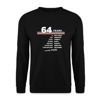 64th Birthday Vintage 64 Years Old Retro 768 - Unisex Sweatshirt - black - Front - Alina (178cm) & Michal (187cm)