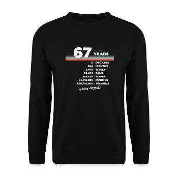 67th Birthday Vintage 67 Years Old Retro 804 - Unisex Sweatshirt - black - Front - Alina (178cm) & Michal (187cm)