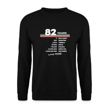 82ème Anniversaire Millésime 82 ans Rétro 984 - Sweat-shirt Unisexe - noir - Devant - Alina (178cm) & Michal (187cm)