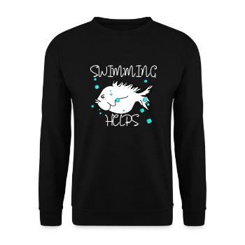 Swimming - Water - Unisex Sweatshirt - black - Front - Alina (178cm) & Michal (187cm)