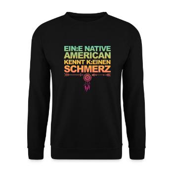Lustiger Spruch über Gendern & Wokeness - Unisex Pullover - Schwarz - Vorne - Alina (178cm) & Michal (187cm)