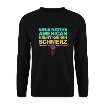 Lustiger Spruch über Gendern & Wokeness - Unisex Pullover - Schwarz - Vorne - Alina (178cm) & Michal (187cm)