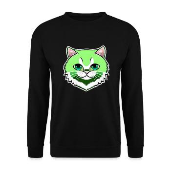 mignon petit chat vert - Sweat-shirt Unisexe - noir - Devant - Alina (178cm) & Michal (187cm)