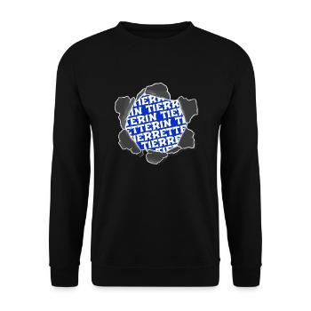 statement fußspuren lieben umweltschutz - Unisex Pullover - Schwarz - Vorne - Alina (178cm) & Michal (187cm)