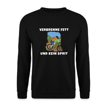 Verbrenne Fett und kein Sprit Eine nachhaltige Art - Unisex Pullover - Schwarz - Vorne - Alina (178cm) & Michal (187cm)