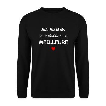 Ma maman c'est la meilleure - Sweat-shirt Unisexe - noir - Devant - Alina (178cm) & Michal (187cm)