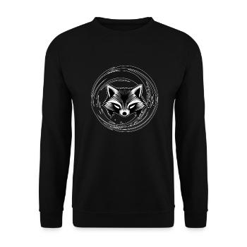 Waschbär - Unisex Pullover - Schwarz - Vorne - Alina (178cm) & Michal (187cm)