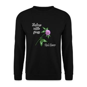 Find me in the grass... red clover - Unisex Sweatshirt - black - Front - Alina (178cm) & Michal (187cm)