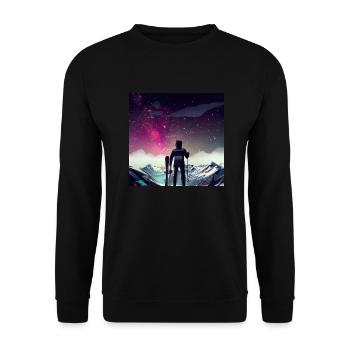 Skifahrer on top - Unisex Pullover - Schwarz - Vorne - Alina (178cm) & Michal (187cm)