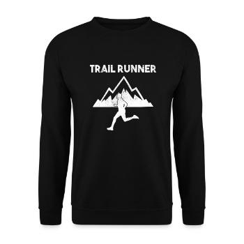 Trail Runner Running Jogging Jogger I Gift - Sweat-shirt Unisexe - noir - Devant - Alina (178cm) & Michal (187cm)