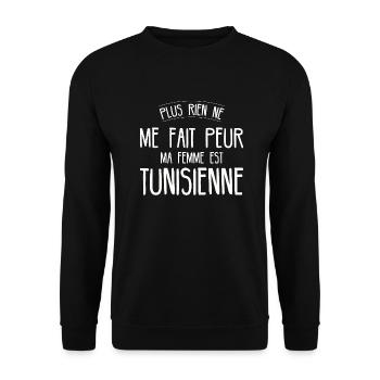 cadeau pour son mari homme tunisien tunisie - Sweat-shirt Unisexe - noir - Devant - Alina (178cm) & Michal (187cm)