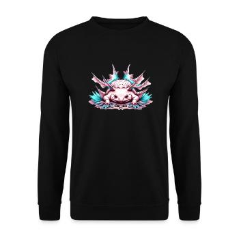 Axolotl - Unisex Sweatshirt - black - Front - Alina (178cm) & Michal (187cm)