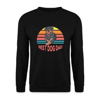 Bester Hundevater von Rottweiler T-Shirt - Unisex Pullover - Schwarz - Vorne - Alina (178cm) & Michal (187cm)