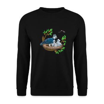 Harpy with small ones in the nest and eagle - Unisex Sweatshirt - black - Front - Alina (178cm) & Michal (187cm)