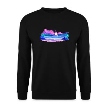 Sailing Sailing Sailing Sailing Sailboat - Unisex Sweatshirt - black - Front - Alina (178cm) & Michal (187cm)