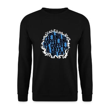 funny quote morning coffee funny sayings cool - Unisex Pullover - Schwarz - Vorne - Alina (178cm) & Michal (187cm)