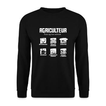 Humour Agriculteur Cadeau Homme Femme Agriculture - Sweat-shirt Unisexe - noir - Devant - Alina (178cm) & Michal (187cm)