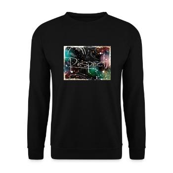 Respect Abstract Schrift - Unisex Pullover - Schwarz - Vorne - Alina (178cm) & Michal (187cm)