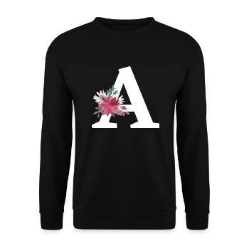 Floral Letter - Unisex Sweatshirt - black - Front - Alina (178cm) & Michal (187cm)