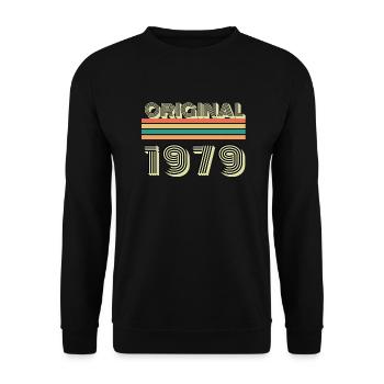 Original 1979 Jahrgang Vintage Retro - Sweat-shirt Unisexe - noir - Devant - Alina (178cm) & Michal (187cm)